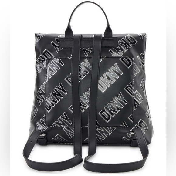 DKNY Tilly Fold Over Black Backpack Handbag - Picture 3 of 7
